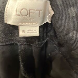 Loft Outlet Skinny Ankle Black Polka Dot Pant Size 16
